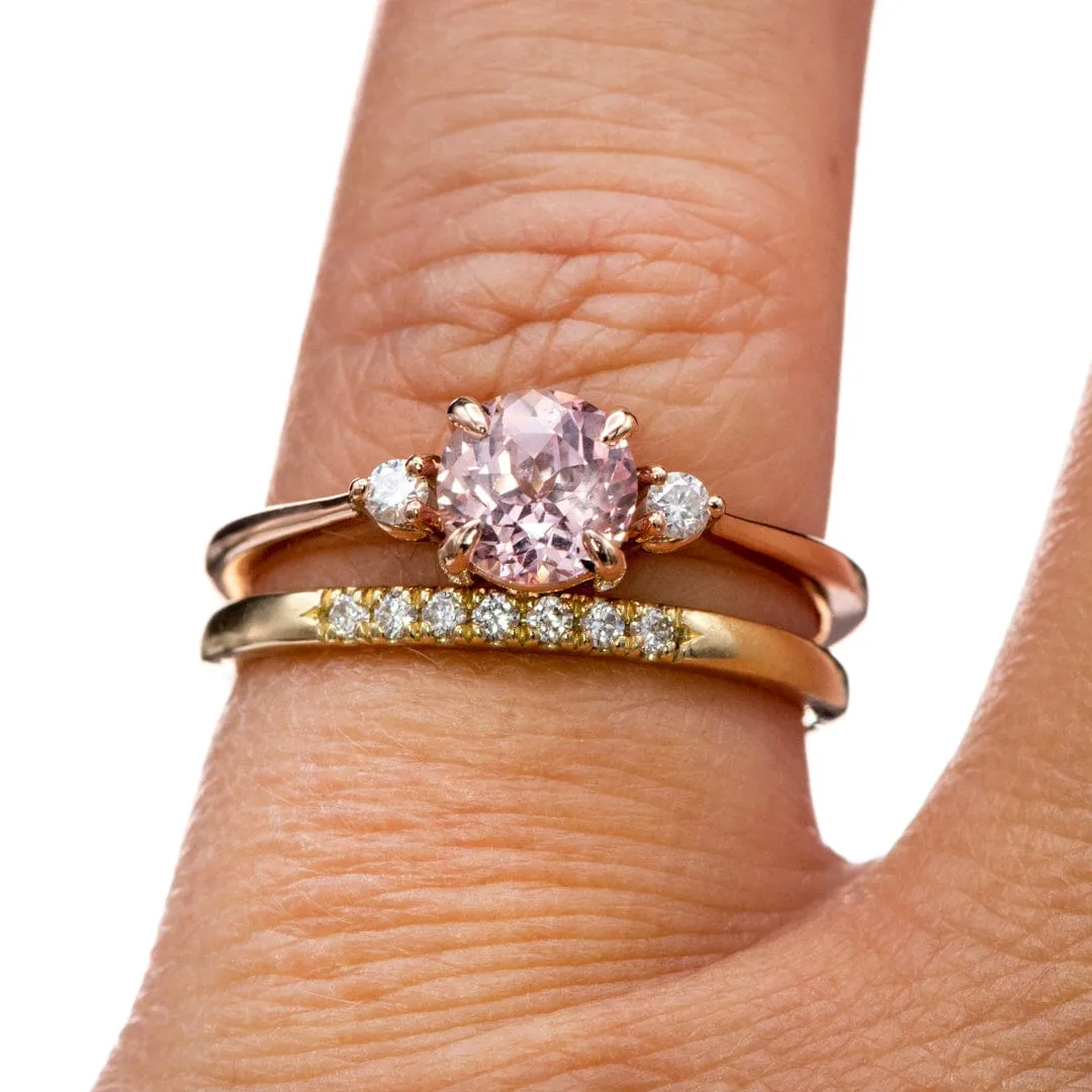 Louise Anniversary Band - Narrow French Set Lab Diamond 10k Yellow Gold Stacking Wedding Ring