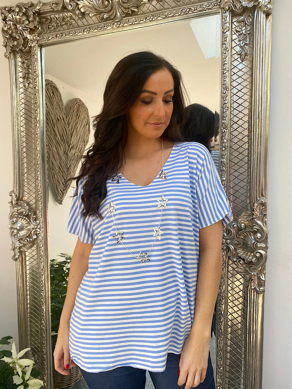 Stripe Tee Louanne with Lurex Detail