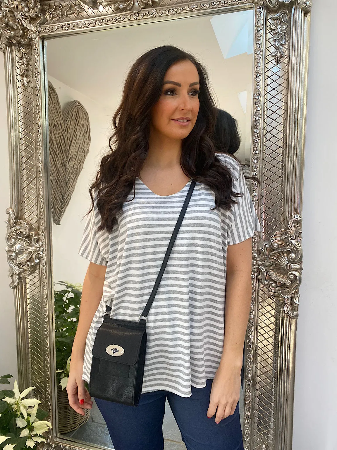 Stripe Tee Louanne with Lurex Detail