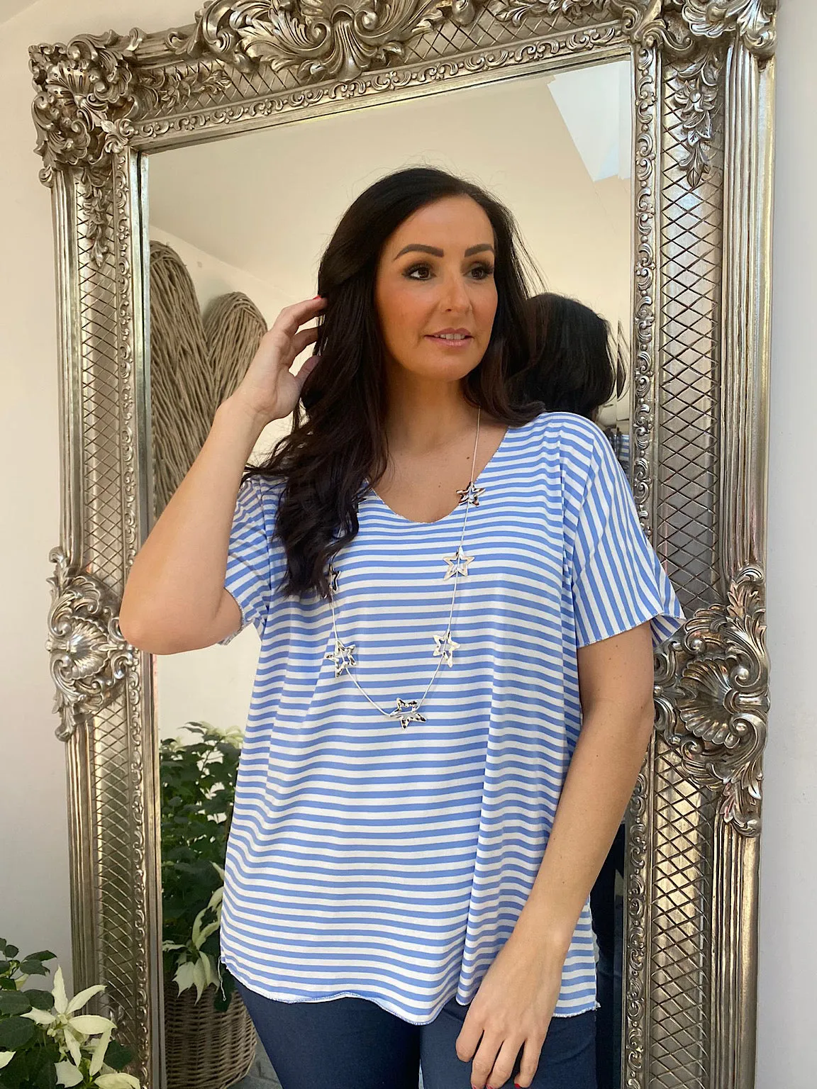 Stripe Tee Louanne with Lurex Detail