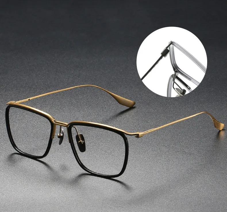 LUXYIN Men's Titanium Square Frame