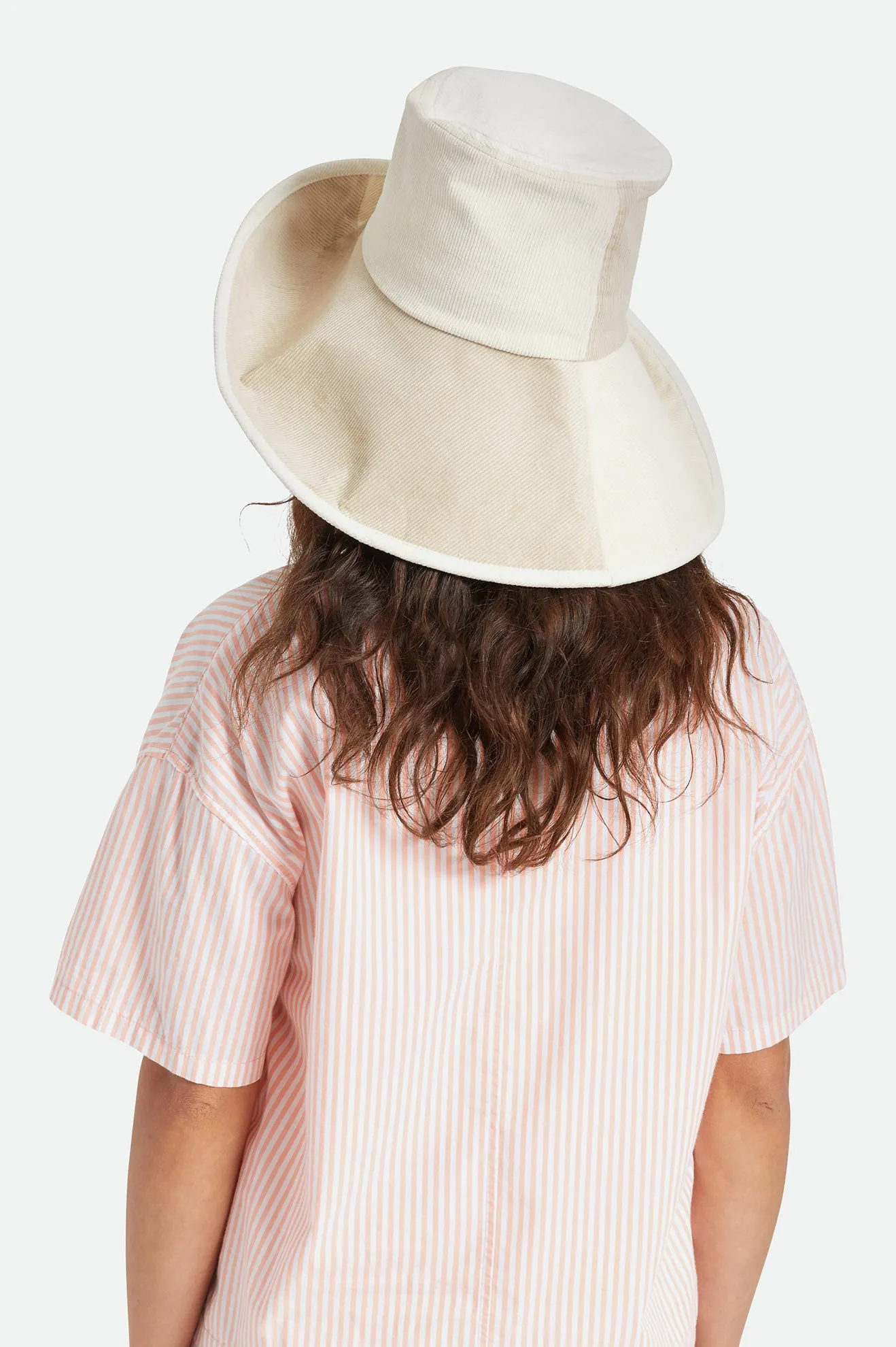 Maddie Packable Bucket Hat - Dove/Off White/White