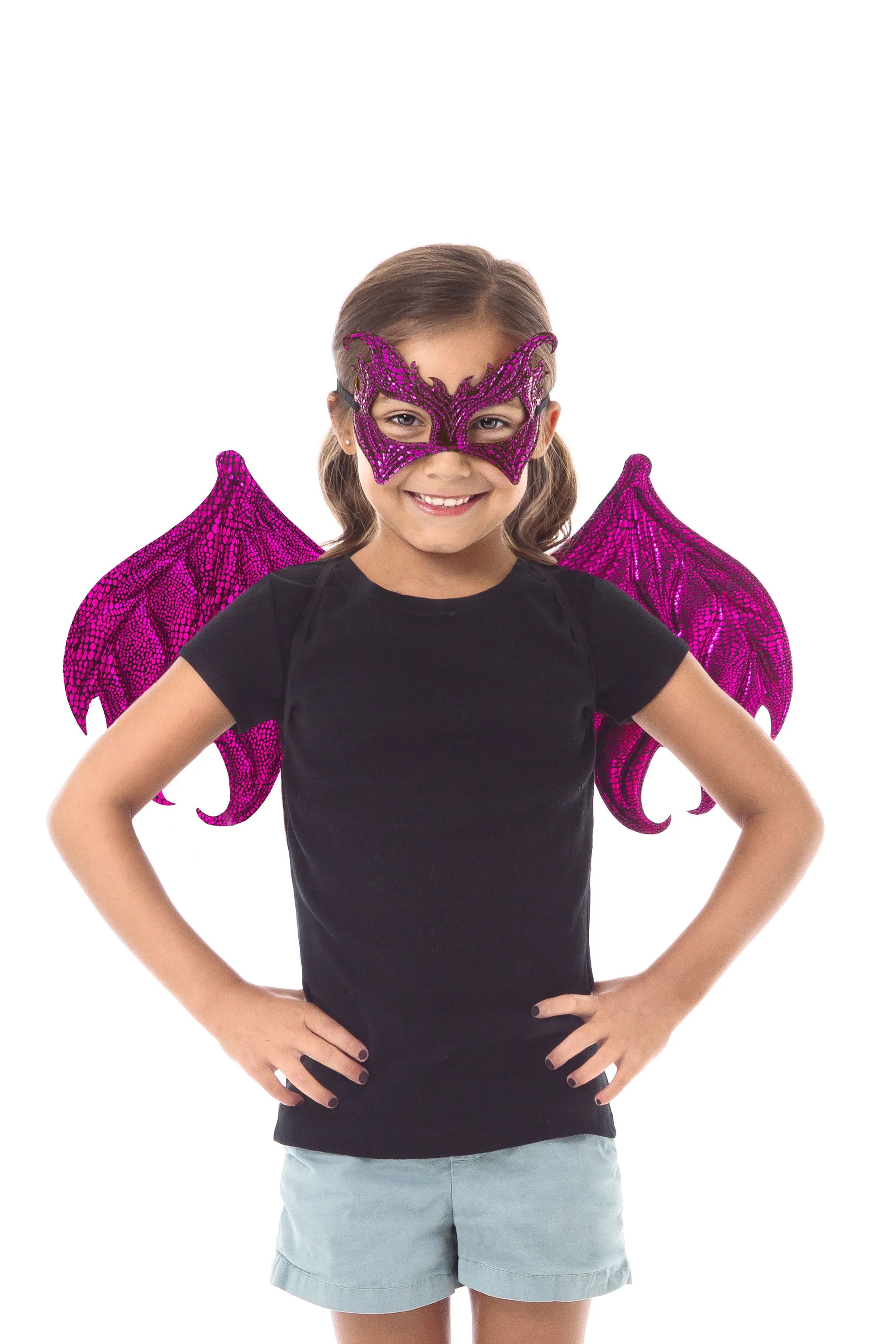 Magenta Dragon Wings & Mask Set