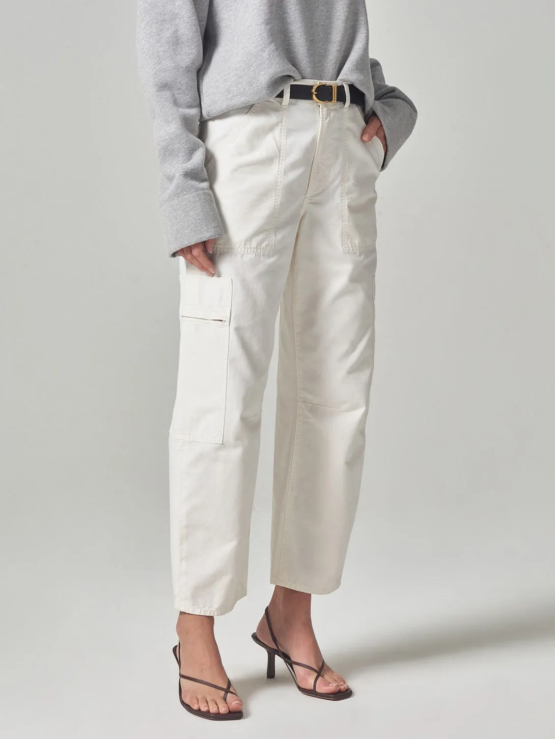 Marcelle Low Rise Cargo Pants in Pashmina - Shop Now