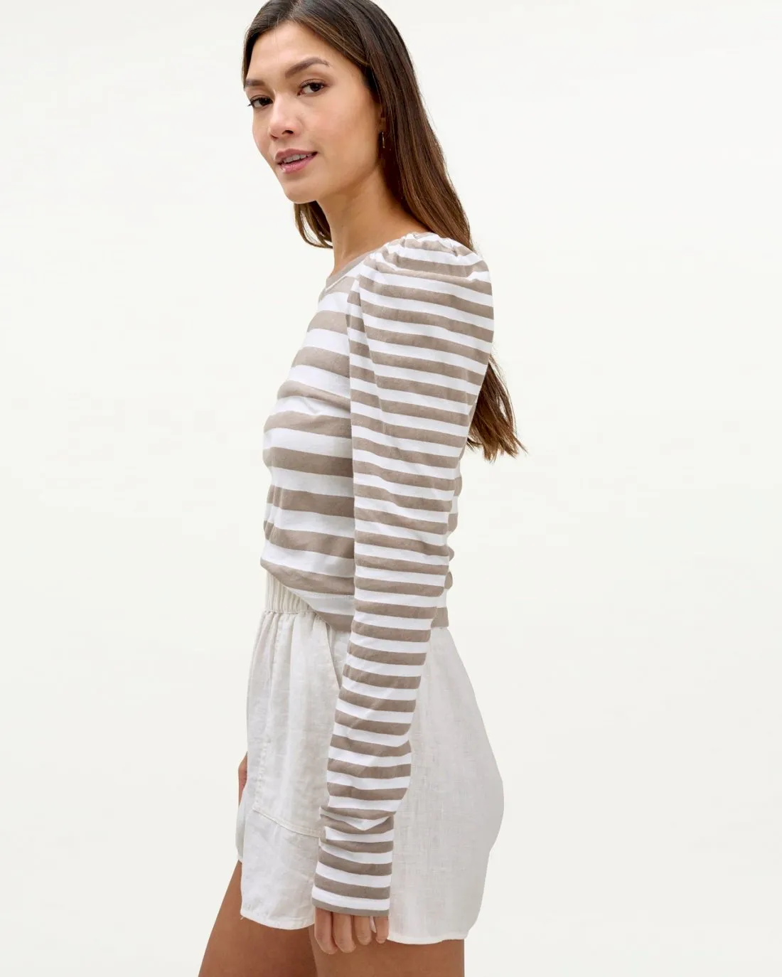 Mary Lawless Lee x Splendid Puff Shoulder Long Sleeve Top