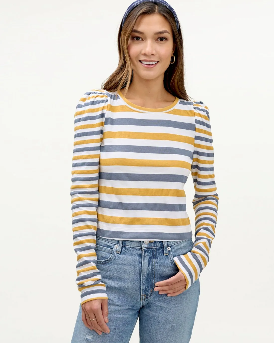 Mary Lawless Lee x Splendid Puff Shoulder Long Sleeve Top