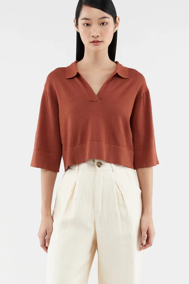 Maysen Collared Knit Top 