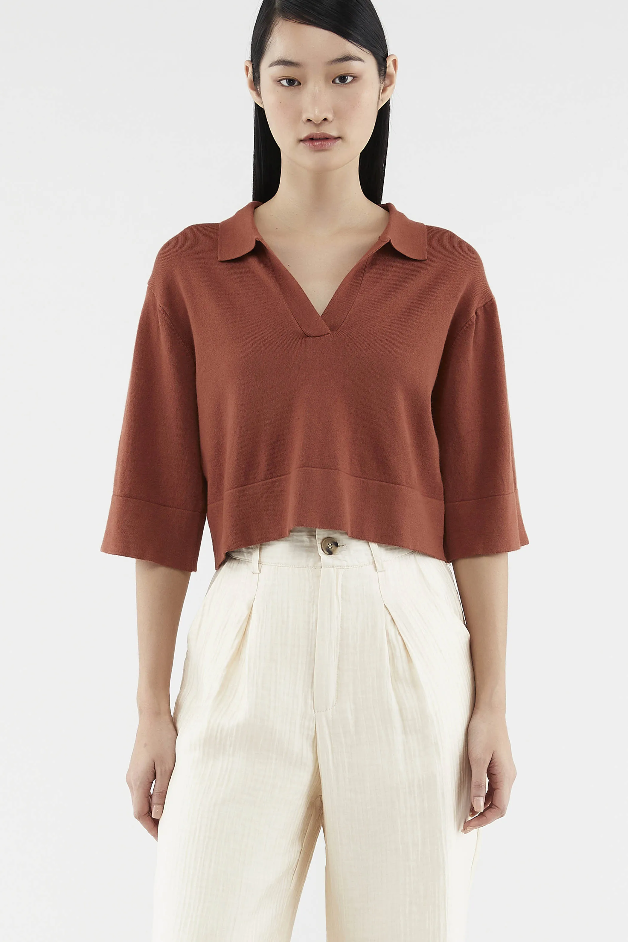 Maysen Collared Knit Top 