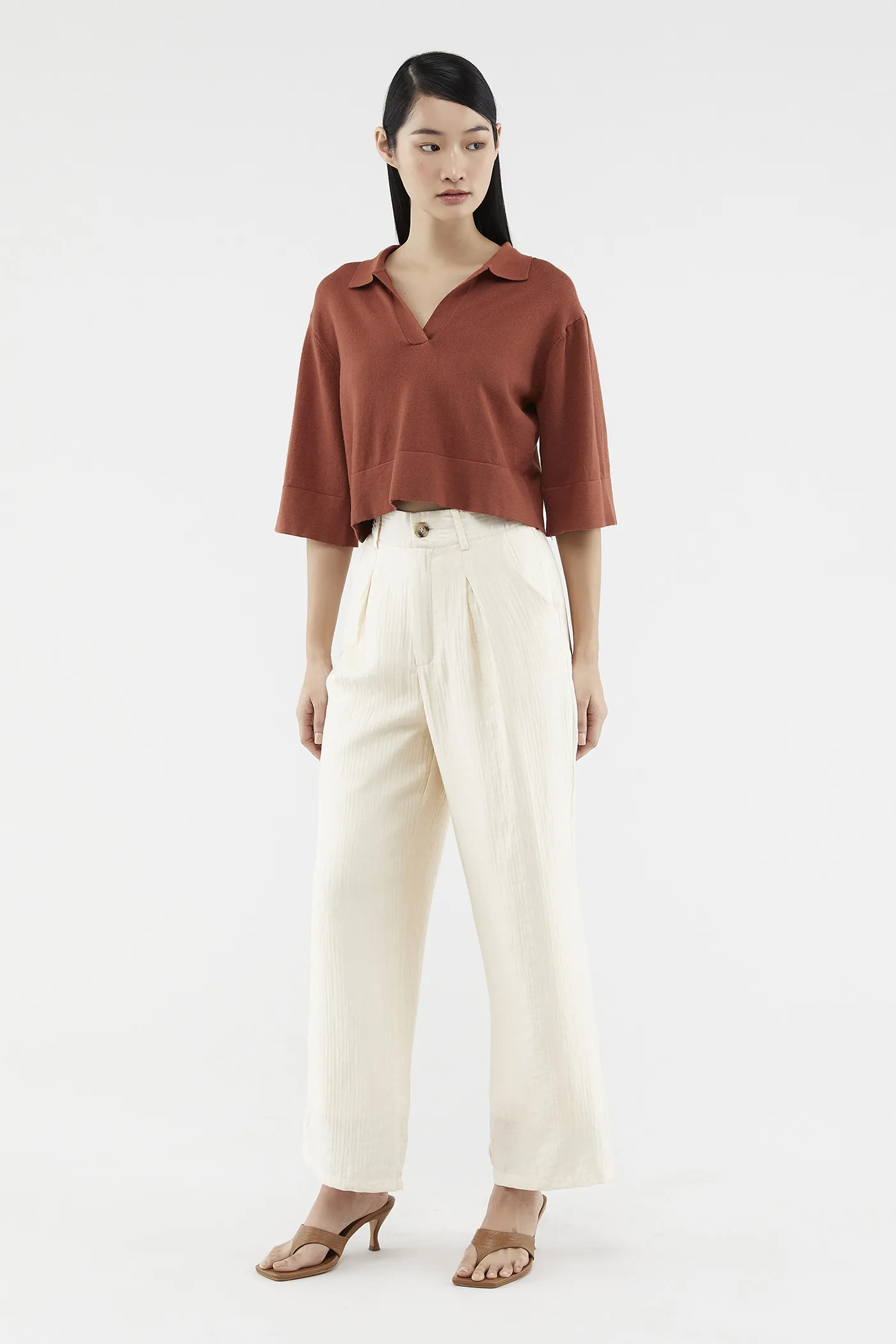 Maysen Collared Knit Top 