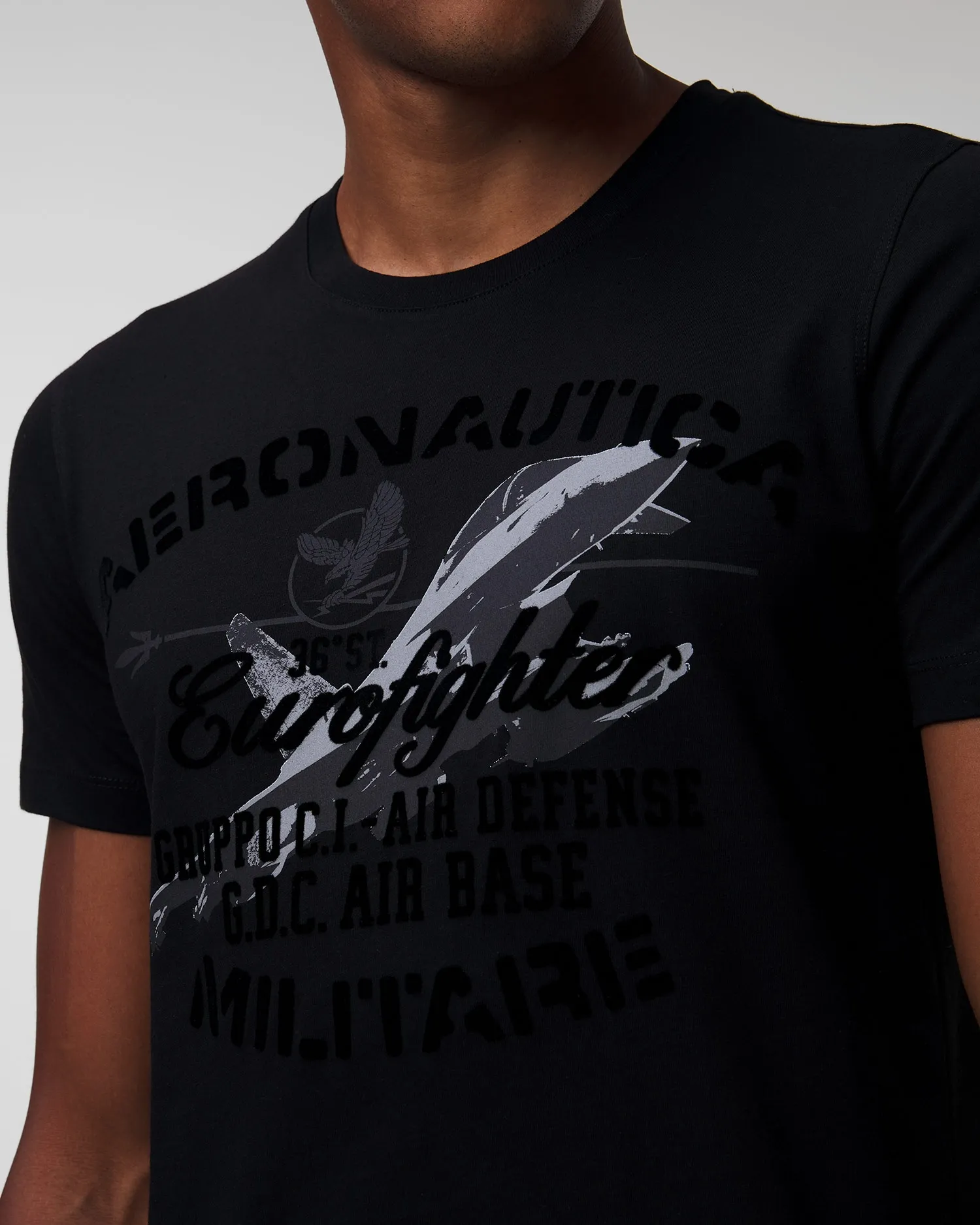 Men's black T-shirt Aeronautica Militare 242TS2343J634-34300