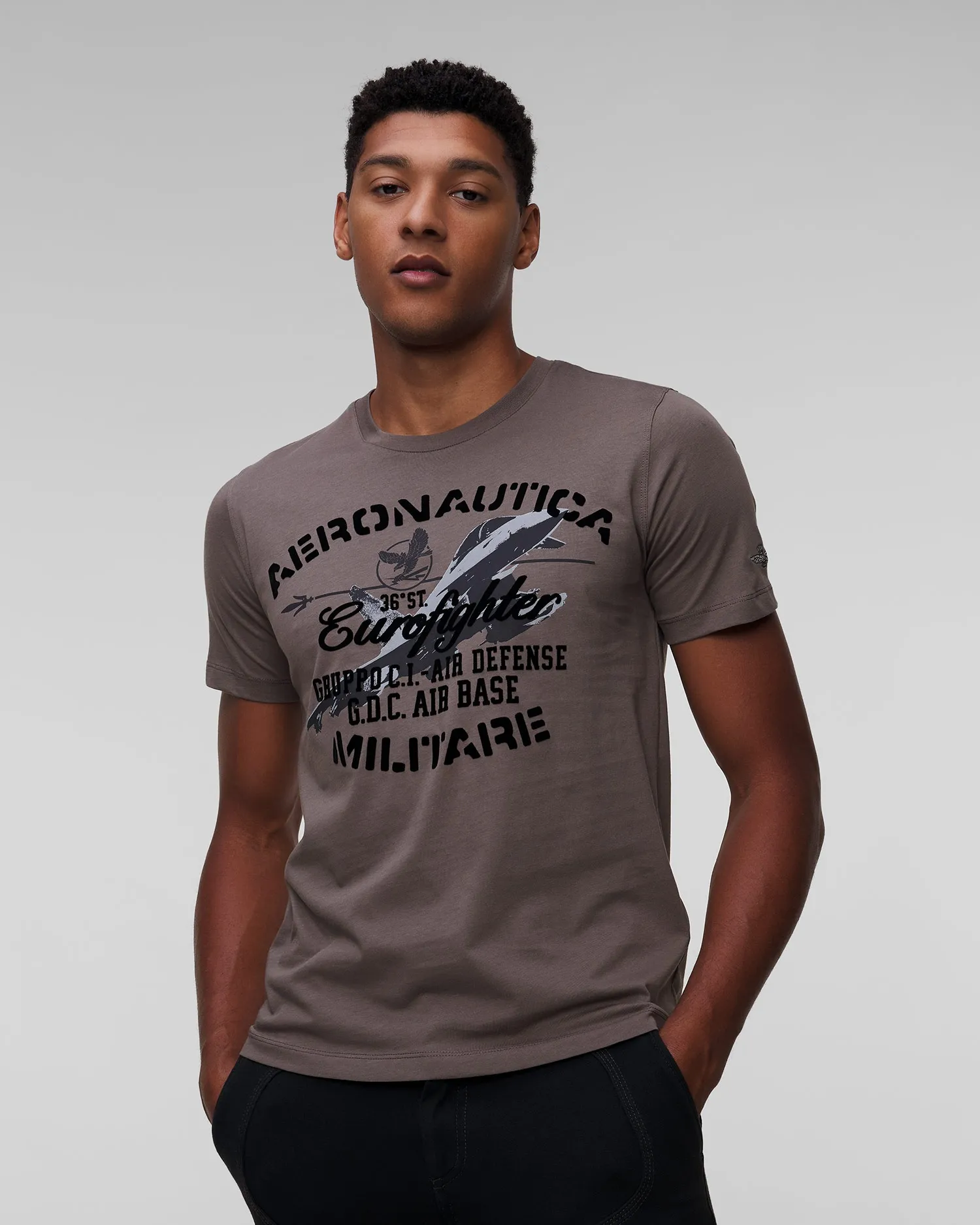 Men's grey T-shirt Aeronautica Militare 242TS2343J634-57568