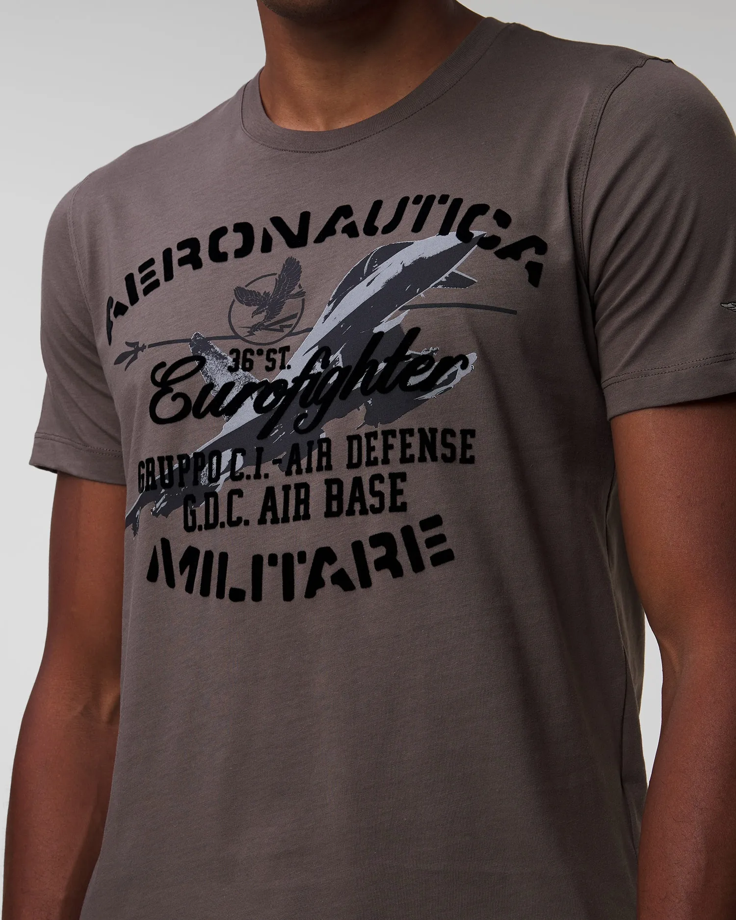 Men's grey T-shirt Aeronautica Militare 242TS2343J634-57568