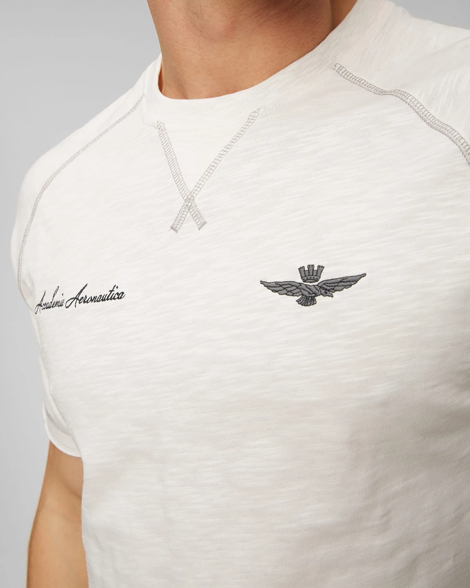 Men's white t-shirt Aeronautica Militare 241ts2199j628-73092