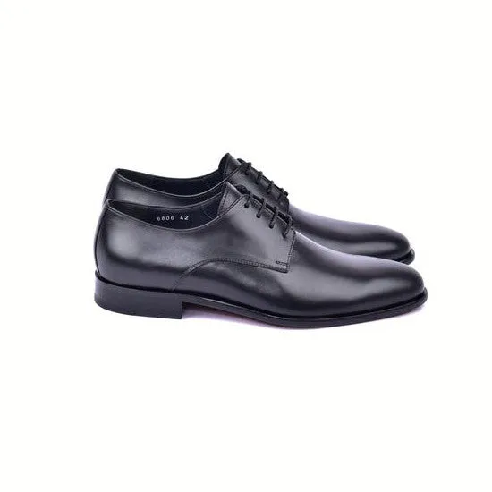 Men's Black Calf-Skin Leather Derby Oxfords by Corrente C00103-6806