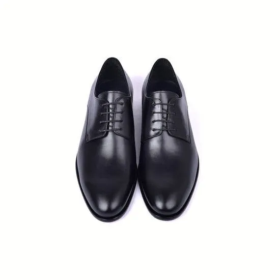 Men's Black Calf-Skin Leather Derby Oxfords by Corrente C00103-6806