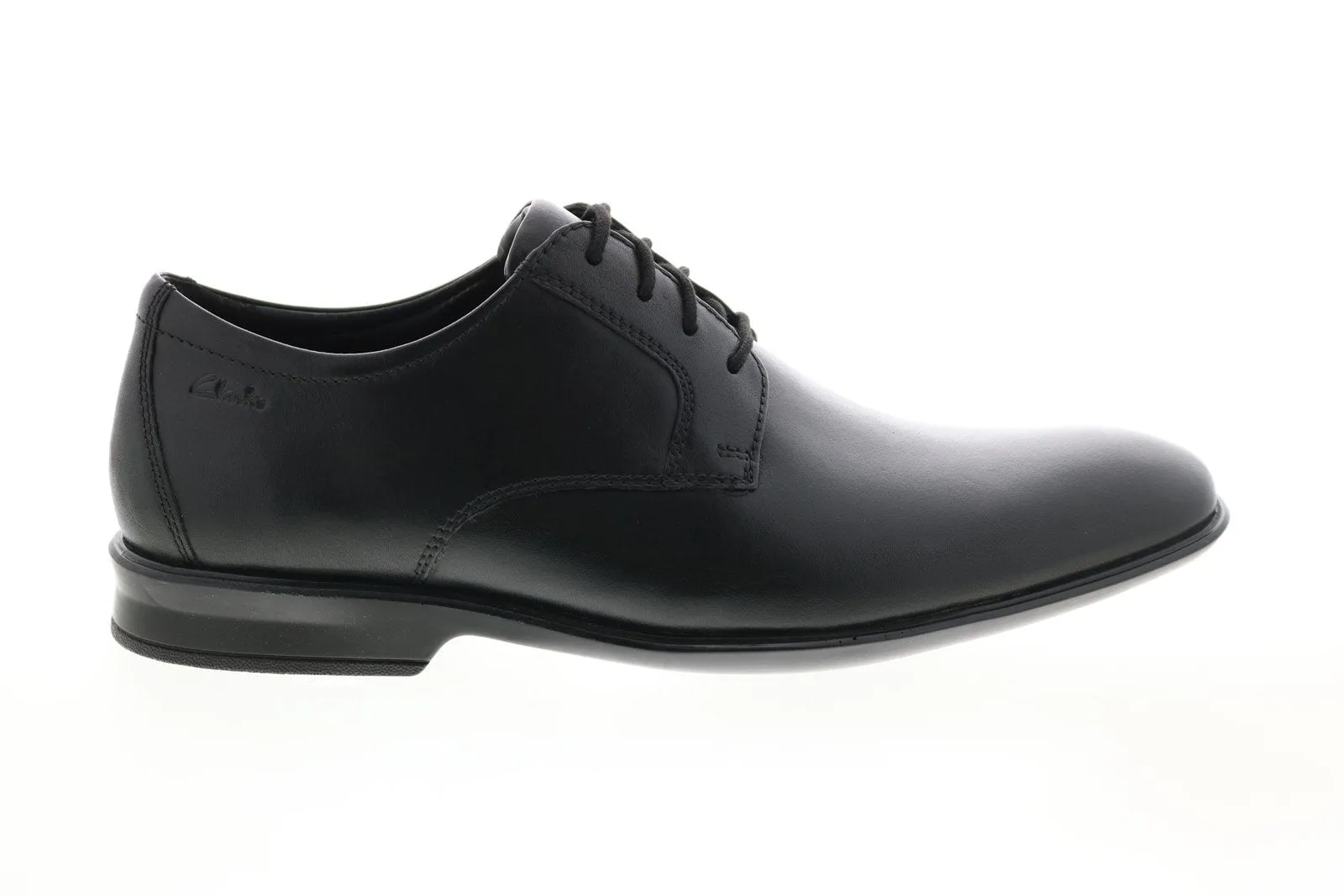 Mens Black Wide Leather Bensley Lace Oxfords Plain Toe Shoes by Clarks