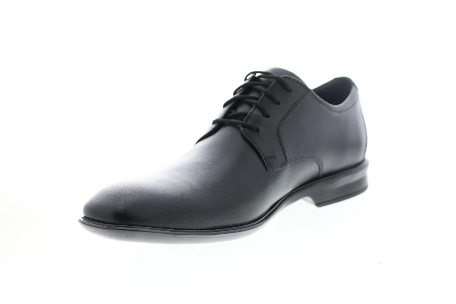 Mens Black Wide Leather Bensley Lace Oxfords Plain Toe Shoes by Clarks