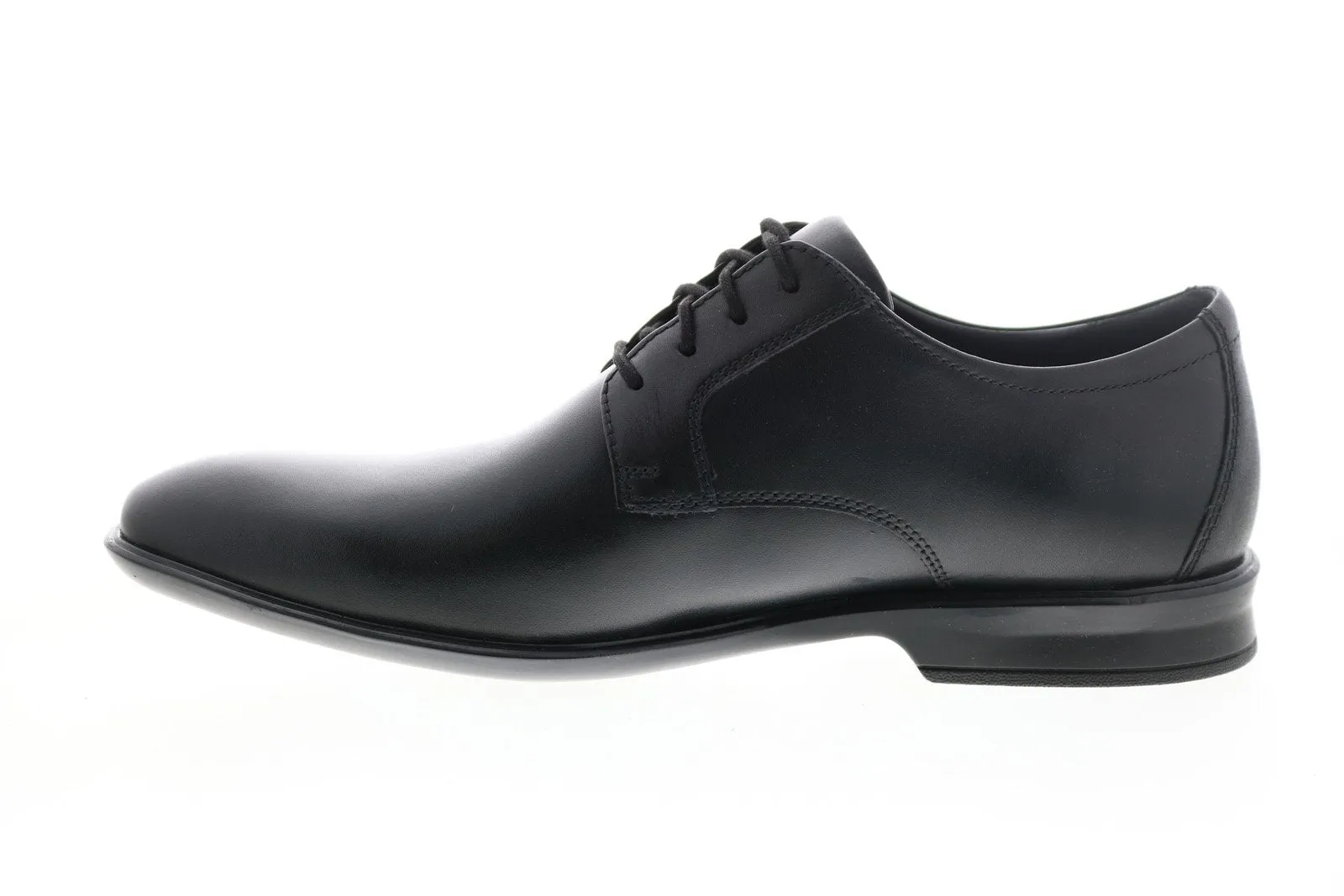 Mens Black Wide Leather Bensley Lace Oxfords Plain Toe Shoes by Clarks