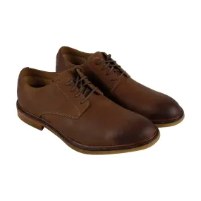 Mens Brown Leather Plain Toe Oxfords Shoes by Clarks Clarkdale Moon