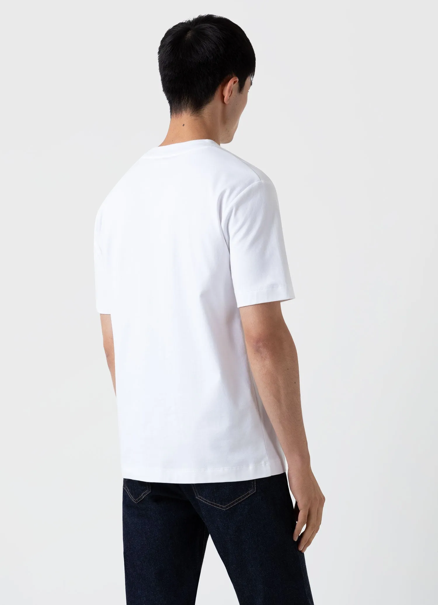 Men's Brushed Cotton Mock Neck in White