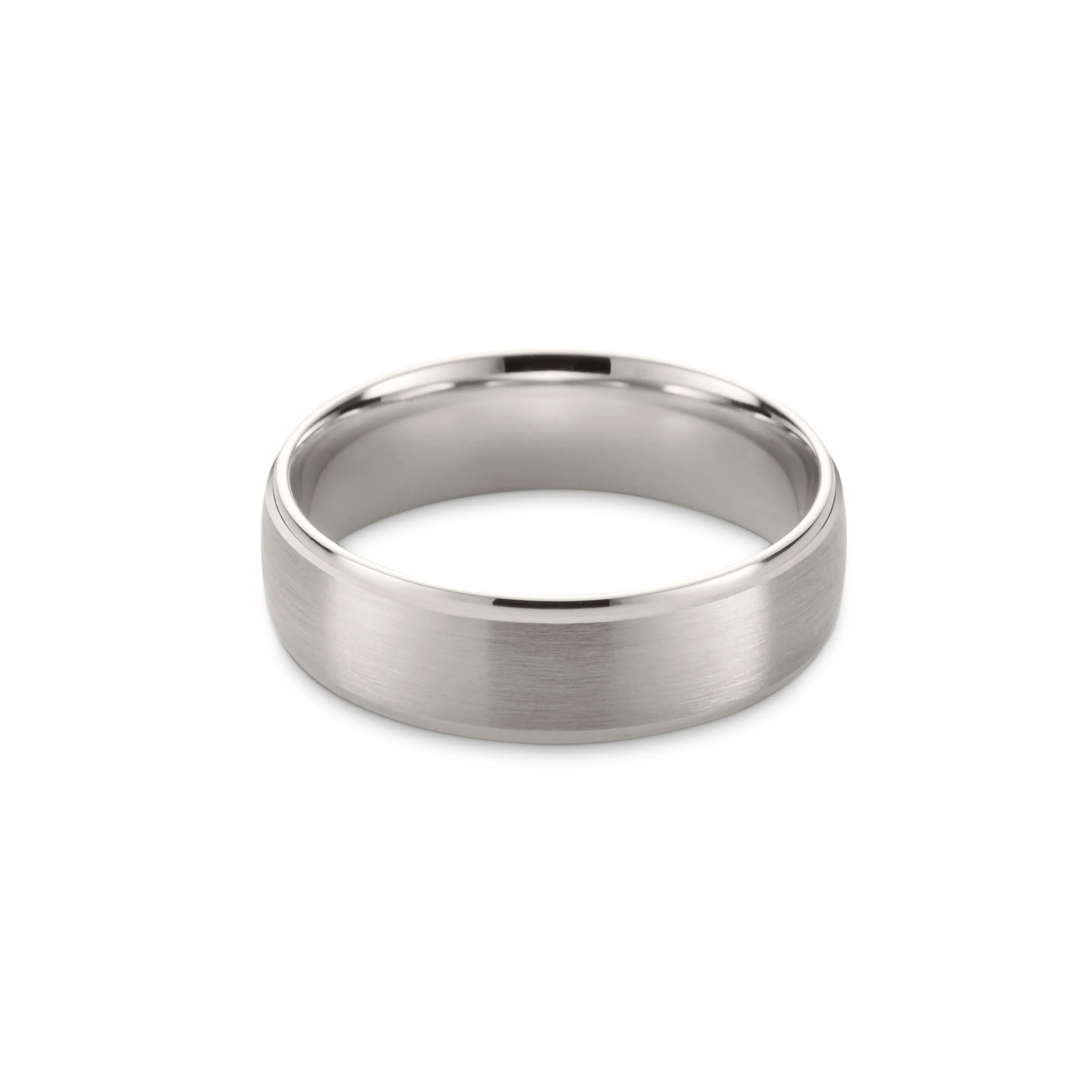 White Gold Brushed Men's Ring