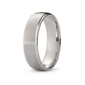 White Gold Brushed Men's Ring