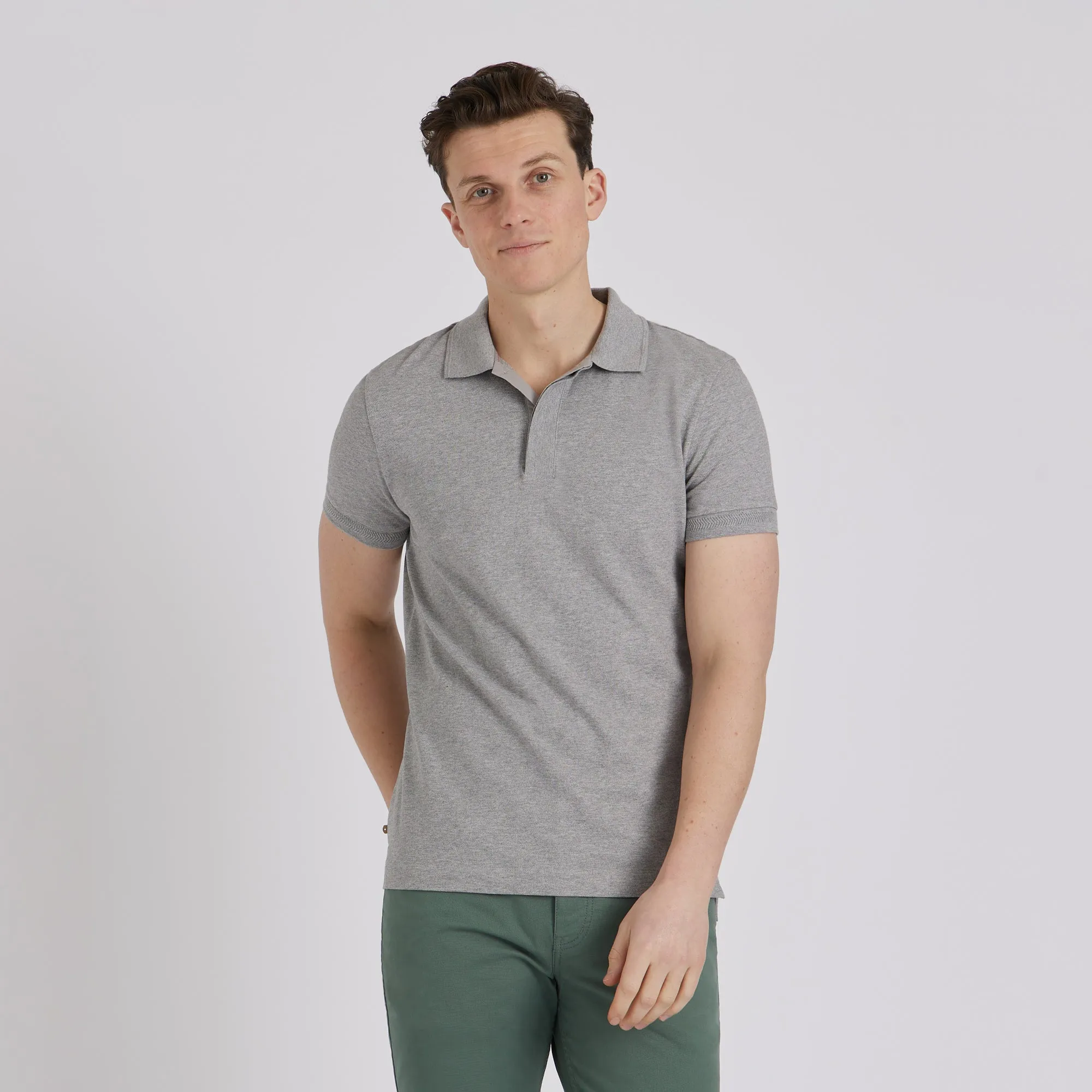 Men's Piqué Polo Shirt Grey