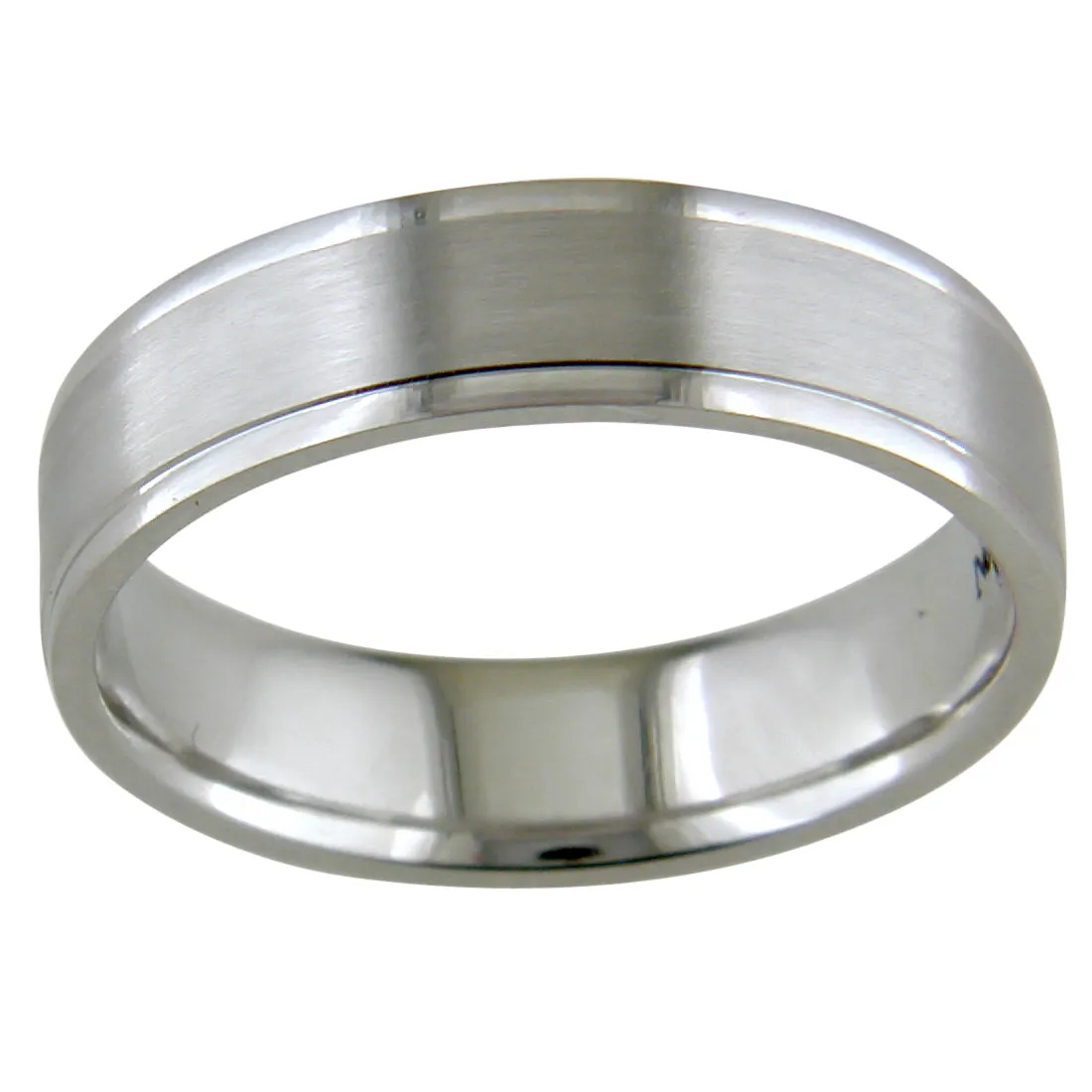 Men's Platinum Satin Finish Wedding Band Ring 5.5mm