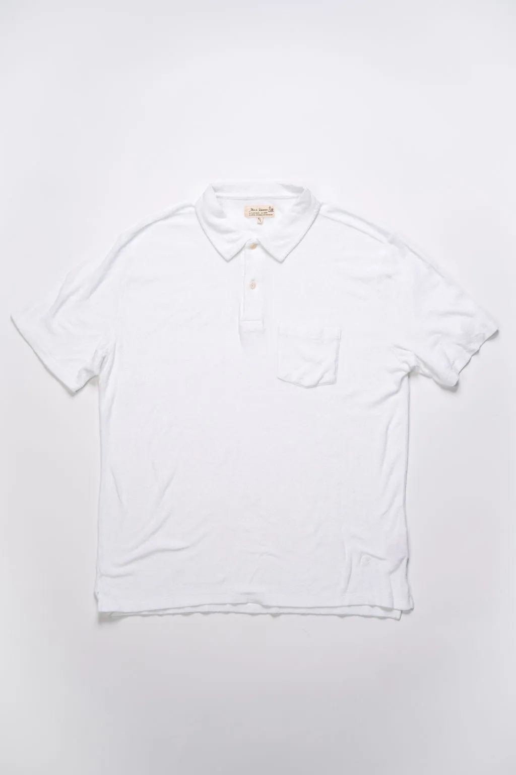 Merz b. Schwanen White Basic Polo Shirt Terry Cotton 4.6 oz