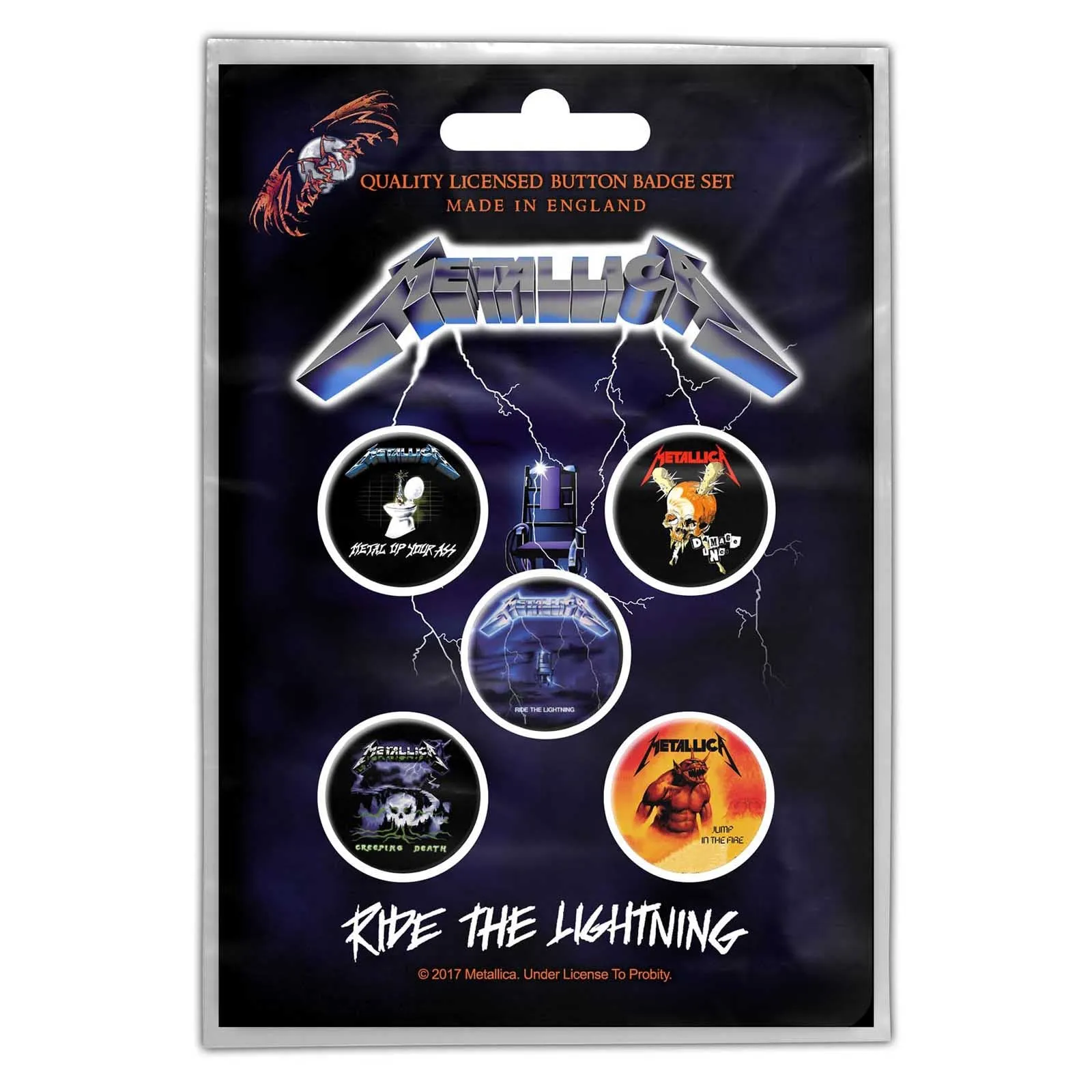 Metallica Ride Band Logo Button Set