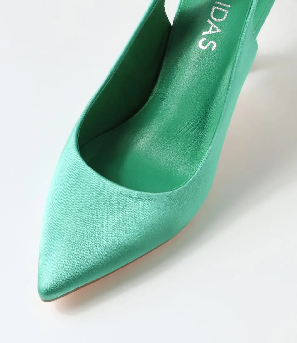 MIDAS Tatia Green Satin Heels