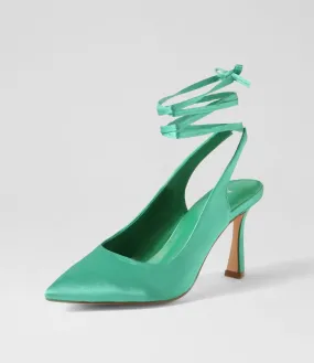 MIDAS Tatia Green Satin Heels