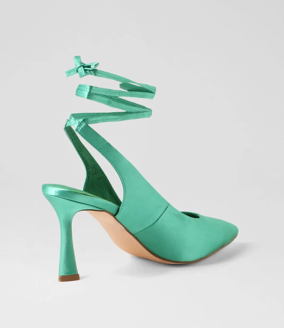 MIDAS Tatia Green Satin Heels