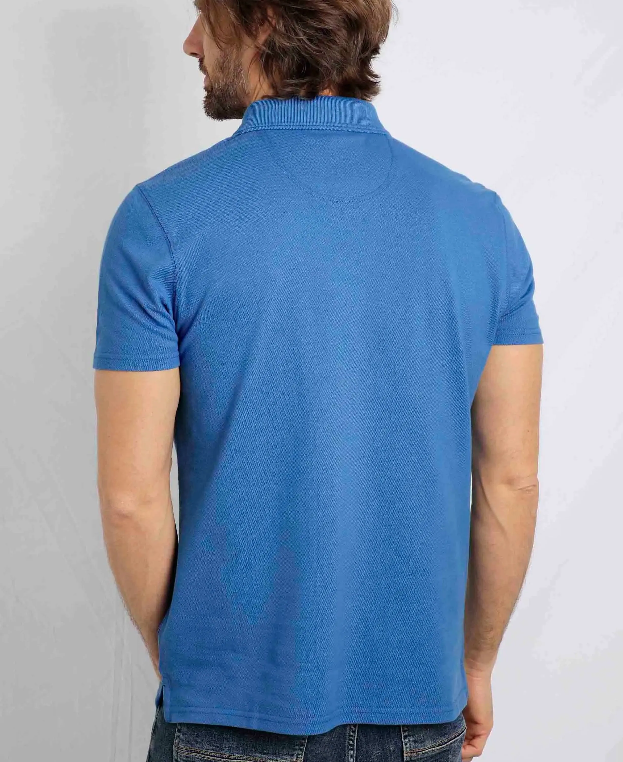 Miles Pique Polo Shirt                             Blue Sapphire