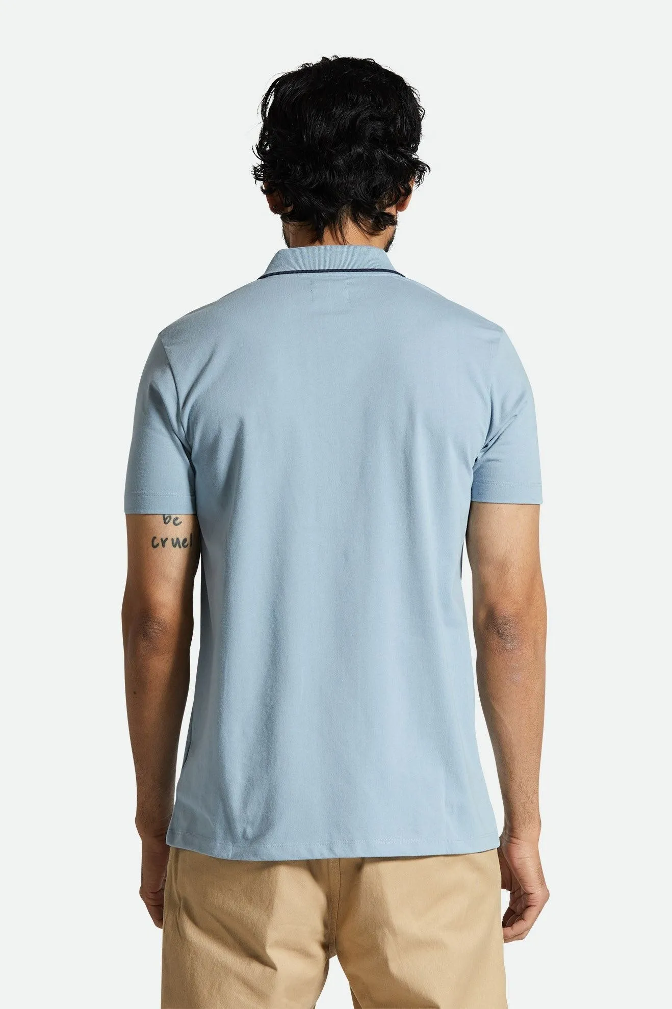 Mod Flex S/S Polo - Dusty Blue/Washed Navy