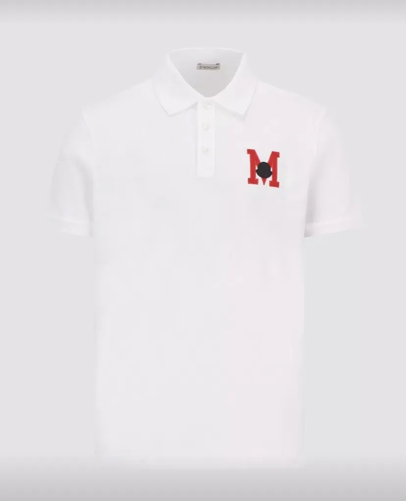 MONCLER Embroidered Monogram Polo Shirt