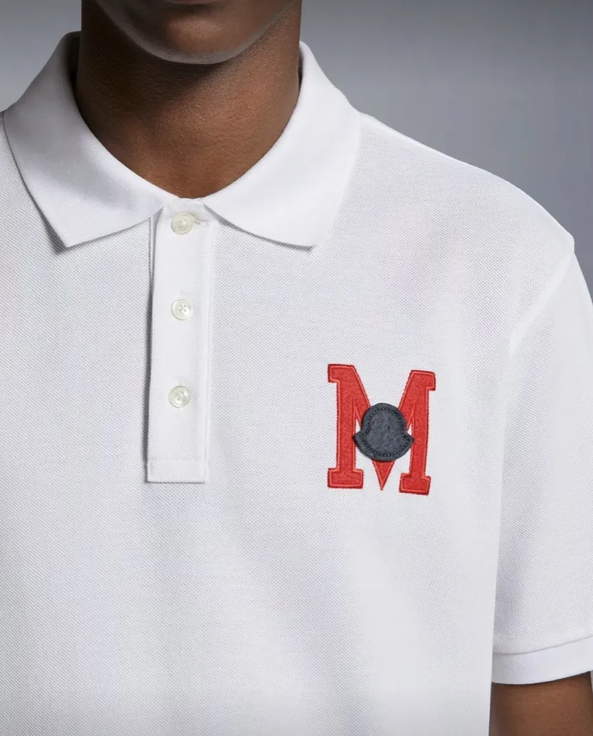 MONCLER Embroidered Monogram Polo Shirt