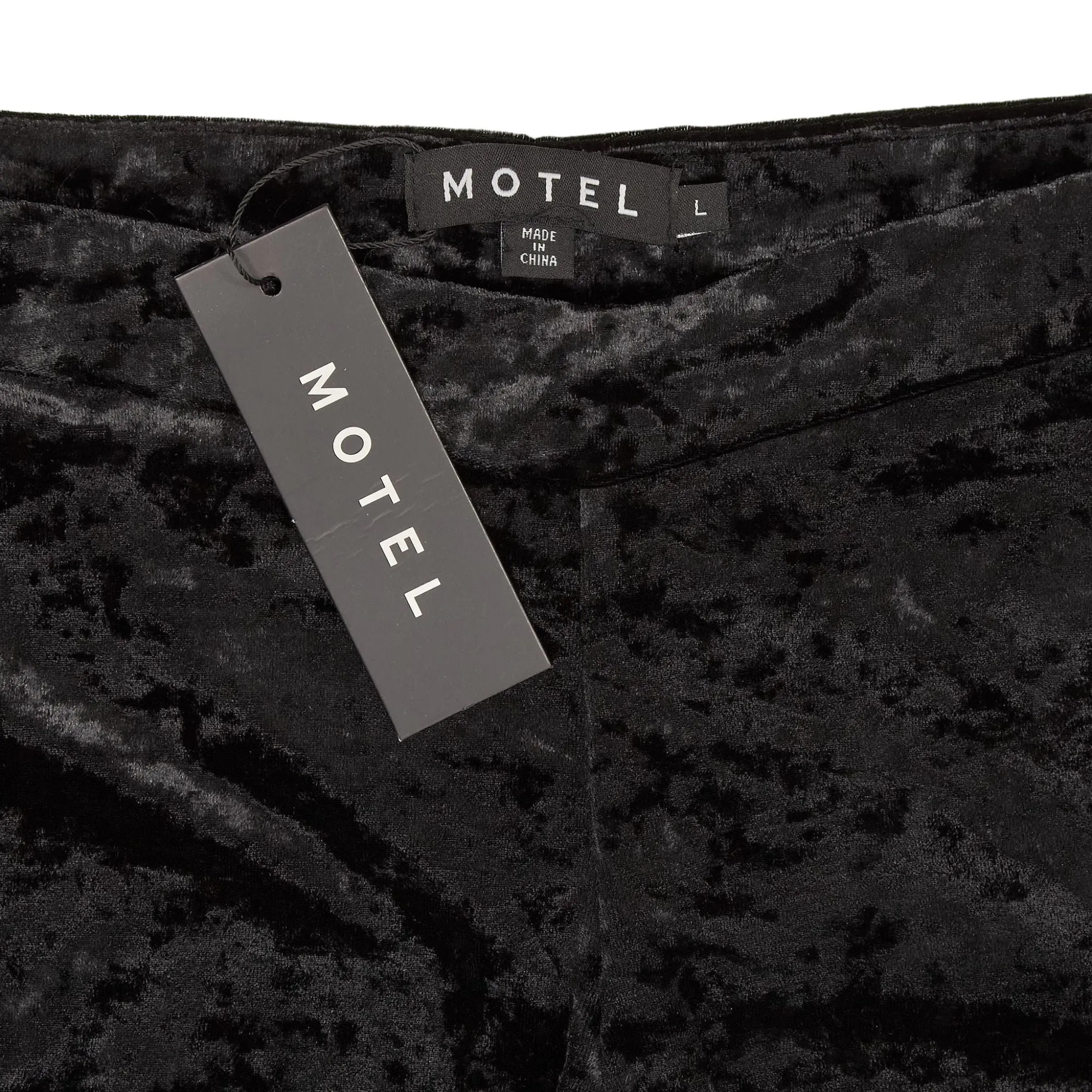 Motel Black Mozra Velour Trousers