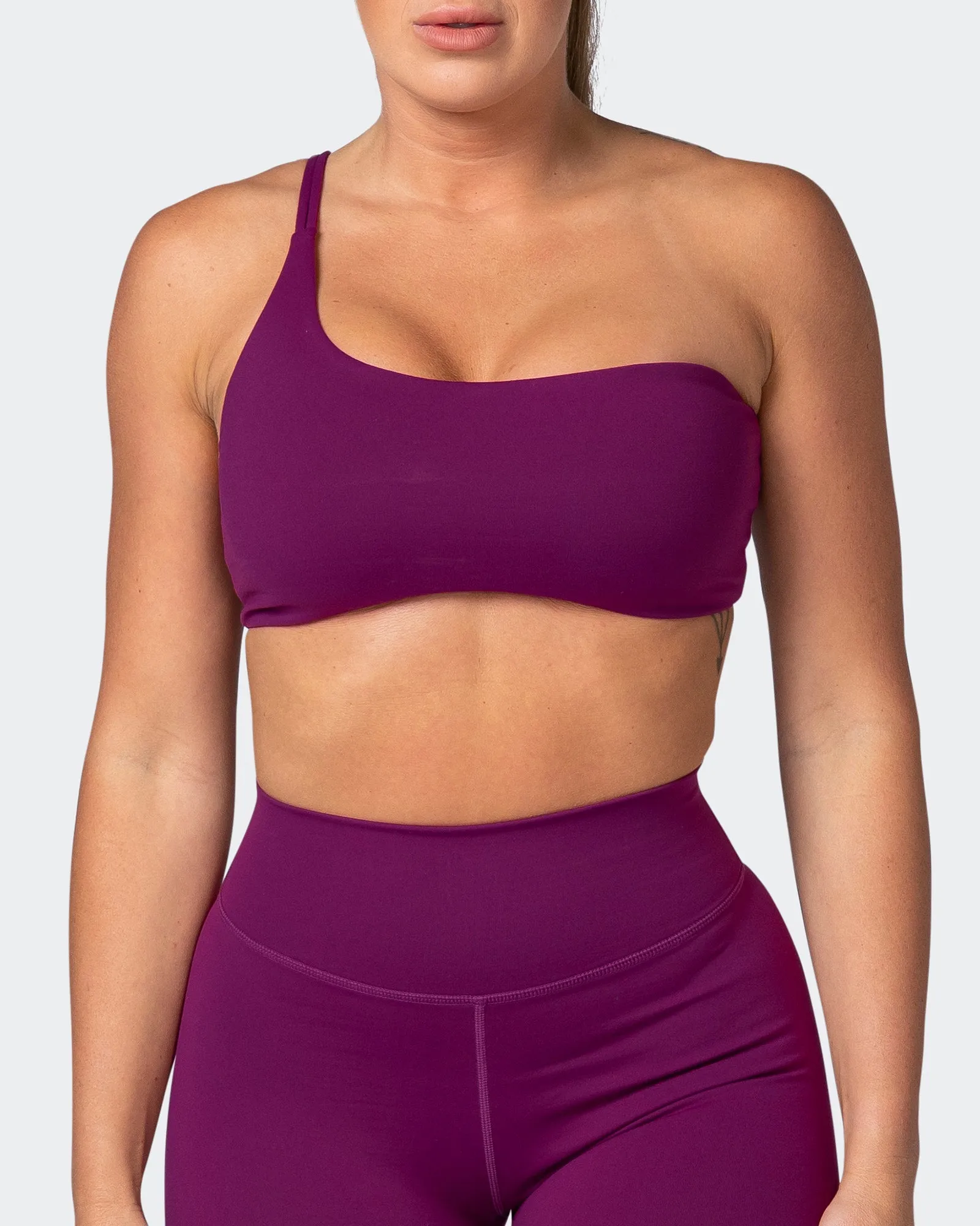 Movement One Shoulder Bralette - Huckleberry