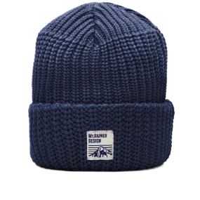 Knit Hat Indigo Mt. Rainier Design