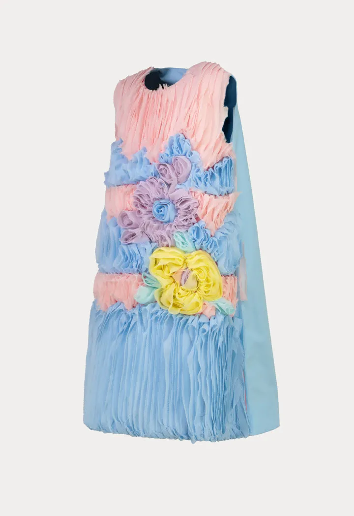 Floral Sleeveless Frayed Dress Pattern