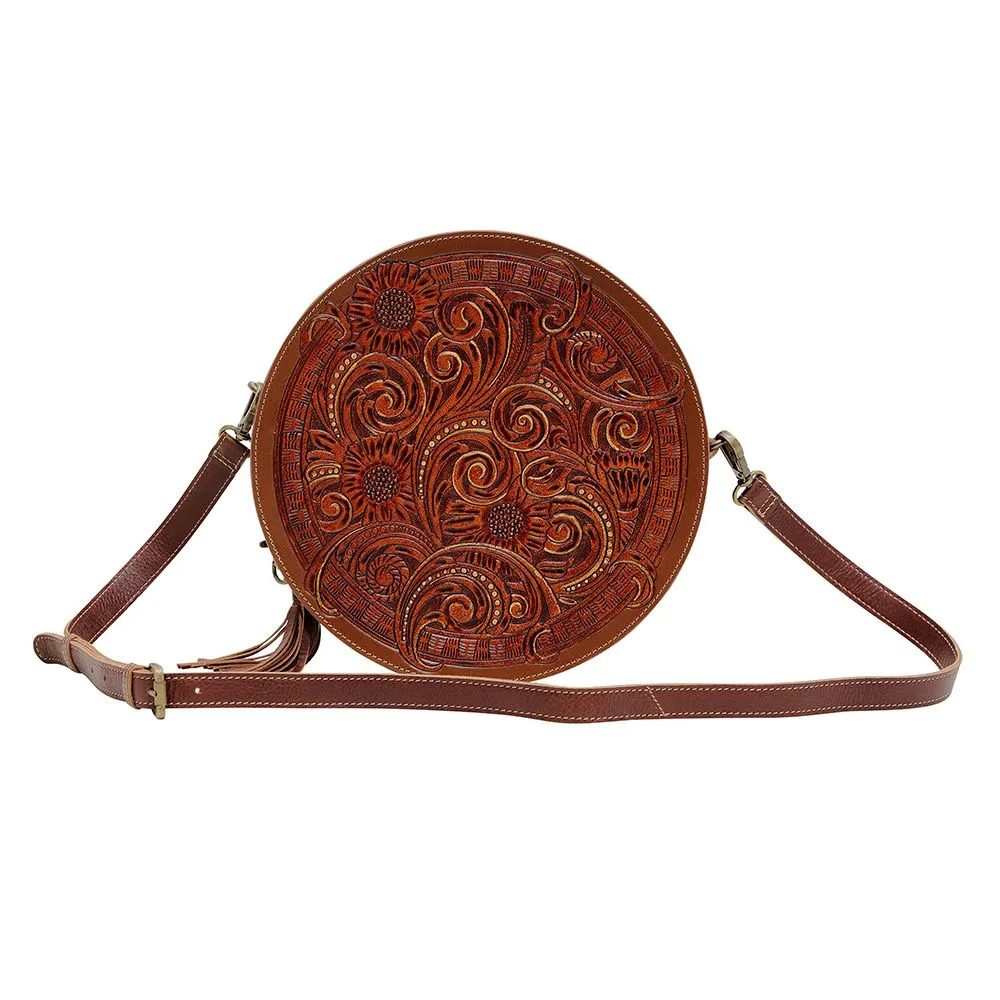 Myra Crimson Orchid Round Bag