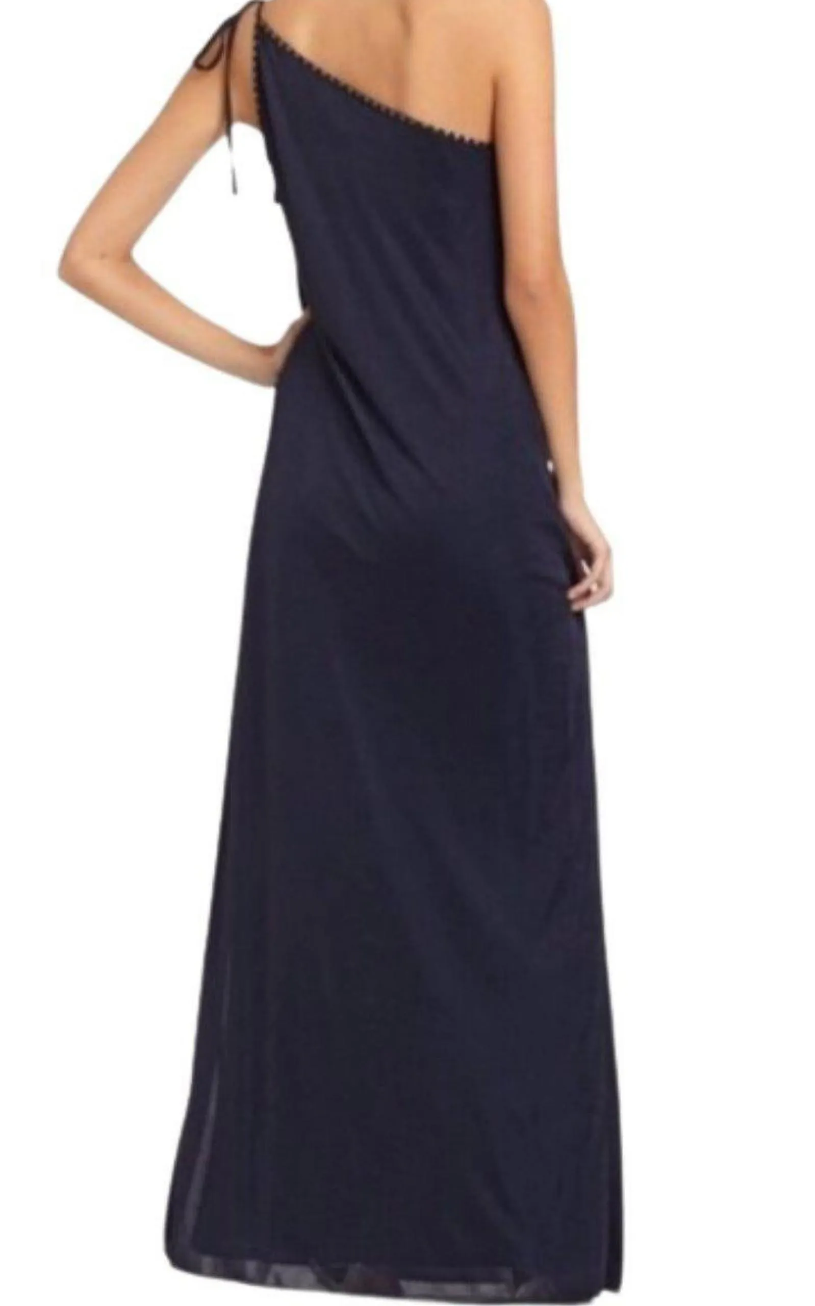 Navy One Shoulder Dress