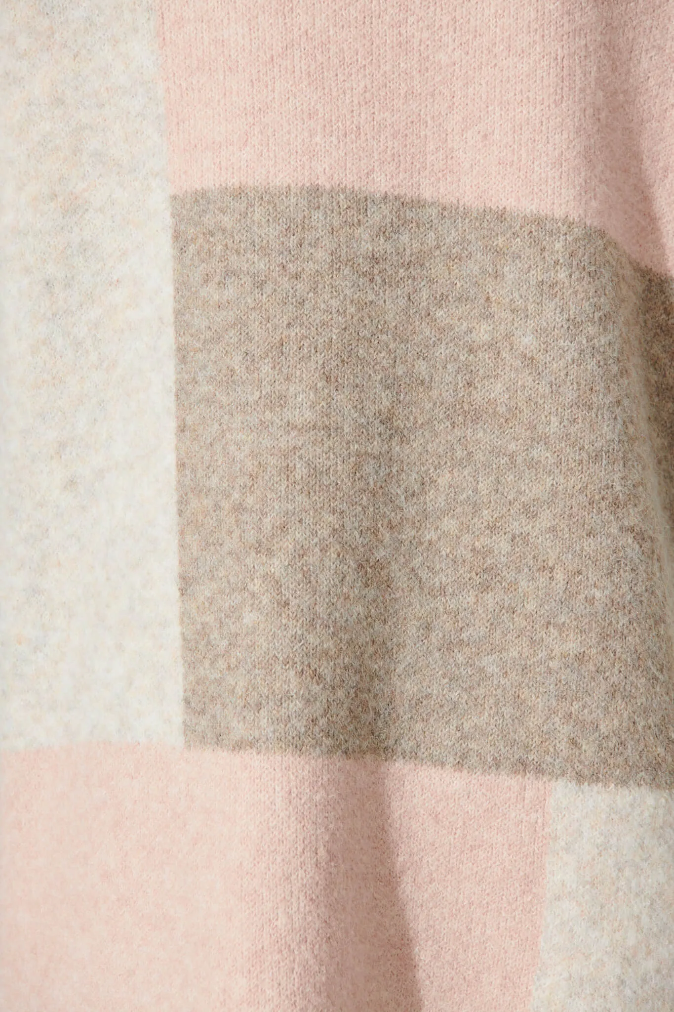 Neptune Knit Coatigan In Blush Multi Colourblock Wool Blend