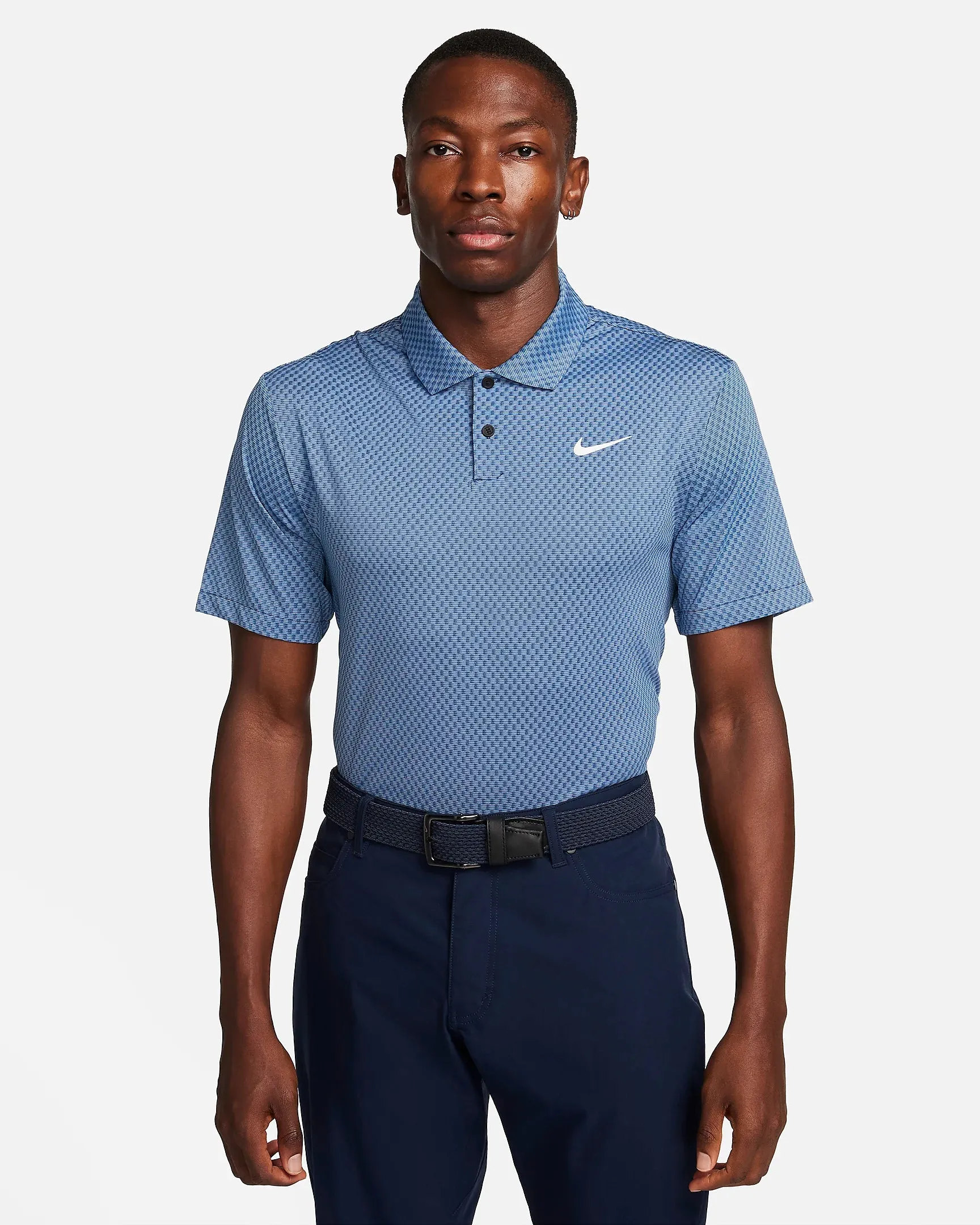 Nike Men's Dri-FIT Golf Polo Shirt - Midnight Navy/Court Blue/University Blue/White