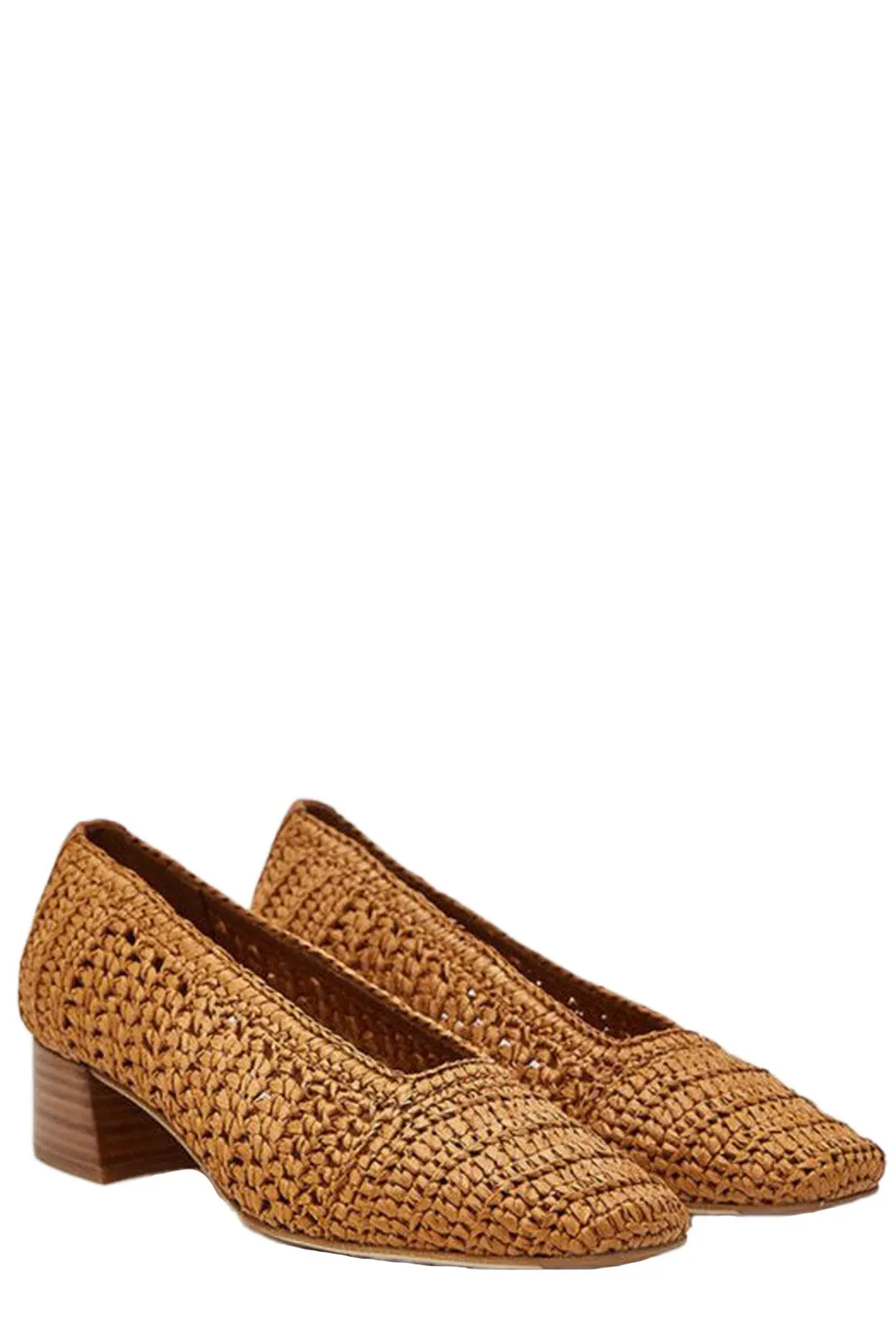 Noa Legno Raffia Woven Mid Heels