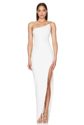 White Estella Gown with One Shoulder from Nookie