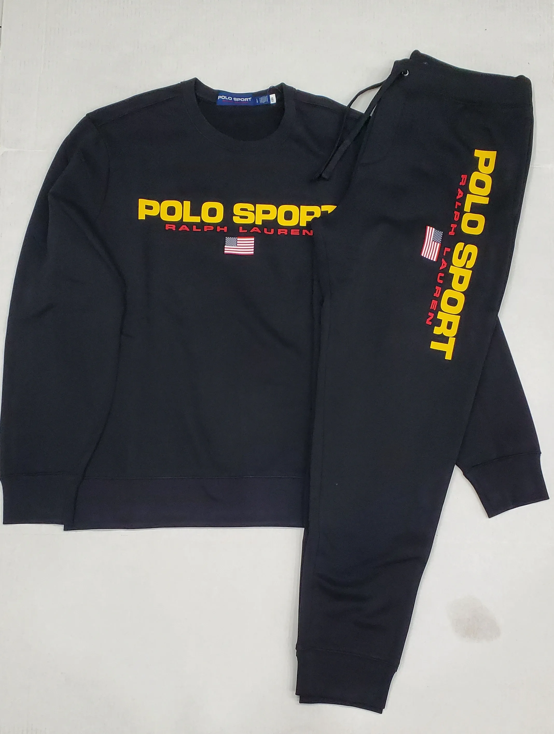 Nwt Polo Ralph Lauren Black Polo Sport Crew Neck With Matching Joggers