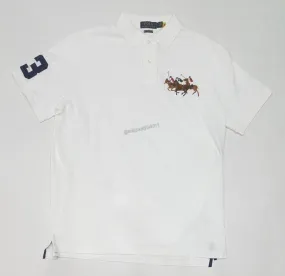 Nwt Polo Ralph Lauren White Triple Pony Custom Slim Fit Polo