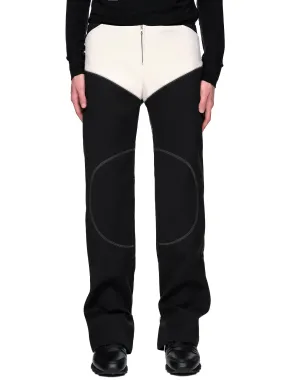 Nylon Trousers (TR01-VI01-999-BLACK-IVORY)